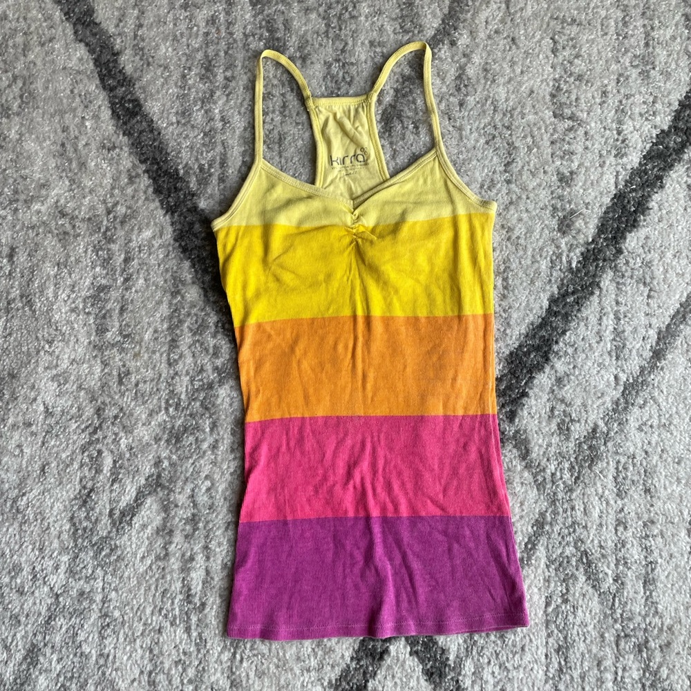 Multi-Colored Tank w/Built In Bra